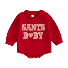 Christmas Clothes For Girls Boys Casual Sweatshirt Romper Cute Letter Long Sleeve Jumpsuit Newborn Bodysuits - ProTrendyz