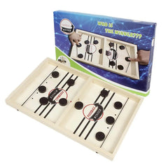 Fast Sling Puck Game,Wooden Hockey Game,Super Foosball Table,Desktop Battle Parent-Child Interaction Winner Slingshot Game,Adults And Kids Family Game Toys - ProTrendyz