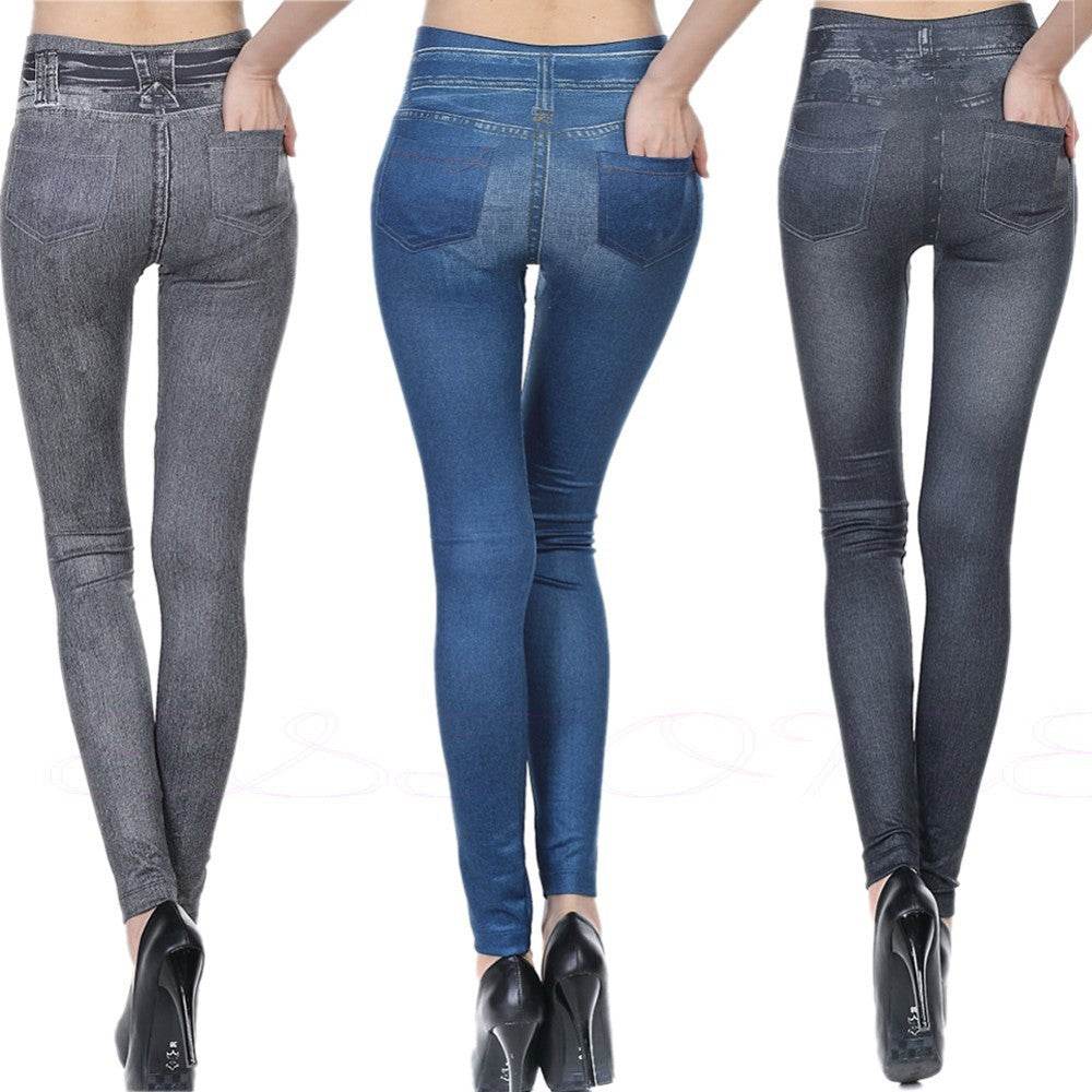 High Waisted Jeggings - Denim Leggings - ProTrendyz