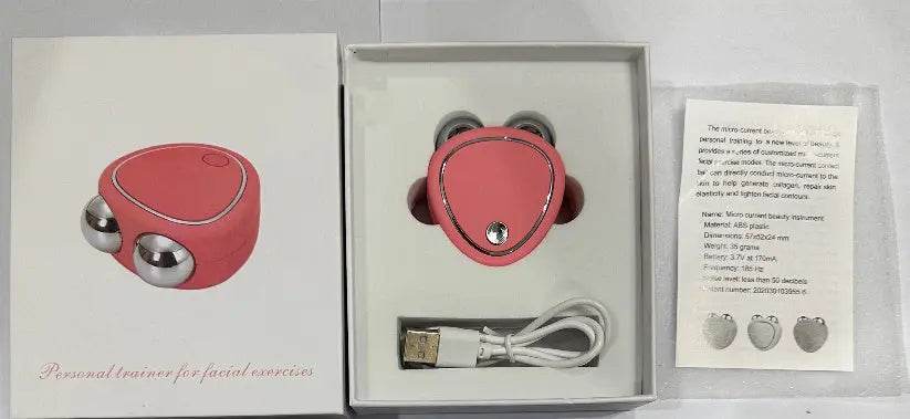Portable Facial Micro-current Beauty Instrument For Lifting Thinning And Reducing Edema With Double Roller Massager - ProTrendyz