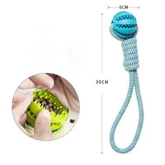 Dog Toys Treat Balls Interactive Hemp Rope Rubber Leaking Balls For Small Dogs Chewing Bite Resistant Toys Pet Tooth Cleaning Bite Resistant Toy Ball For Pet Dogs Puppy - ProTrendyz