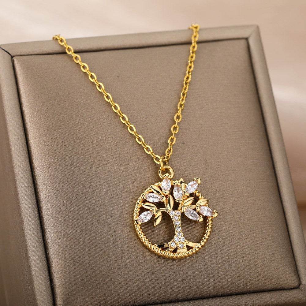 Hollow Tree Of Life Necklace Jewelry Pendant Female 18K - ProTrendyz