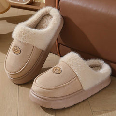 Winter Plush Slippers For Men Casual All-match Warm Suede House Shoes Indoor Non-slip Floor Bedroom Slipper - ProTrendyz