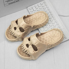 Personalized Skull Design Halloween Slippers Bathroom Indoor Outdoor Funny Slides Beach Shoes - ProTrendyz