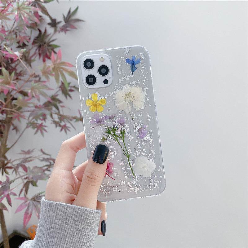 Silver Foil Dried Flowers For Mobile Phone Cases Epoxy Transparent - ProTrendyz
