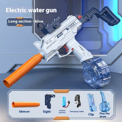 Children Automatic UZI Electric Backpack Water Submachine Gun Fights Summer Toy Water Guns Outdoor Beach Swimming Pool Toys - ProTrendyz
