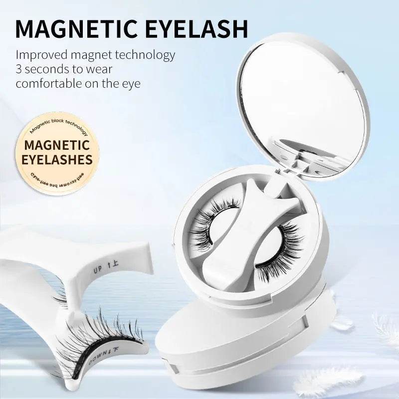 Magnetic False Eyelashes Integrated Storage Box Glue-free Magnet False Eyelashes Natural Makeup Tools With Applicater - ProTrendyz