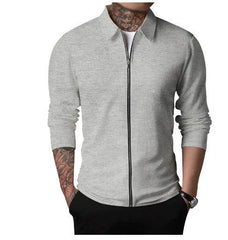 Men's Clothing Waffle Style Zipped Lapel Jacket Outdoor Sports Tops - ProTrendyz