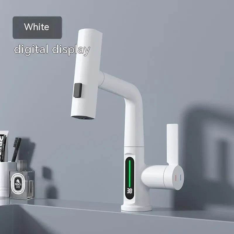 Intelligent Digital Display Faucet Pull-out Basin Faucet Temperature Digital Display Rotation - ProTrendyz
