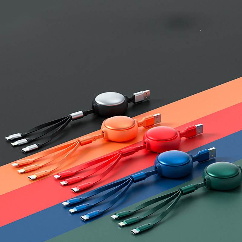 3 In1 USB Cable Micro USB Type C Cable 3 In 1 2.4A Retractable USB C Charging Cable - ProTrendyz