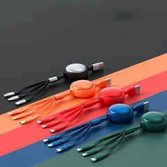 3 In1 USB Cable Micro USB Type C Cable 3 In 1 2.4A Retractable USB C Charging Cable - ProTrendyz