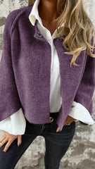 Women's Batwing Sleeve Cardigan Autumn And Winter Loose Short Cashmere Long Sleeve Coat - ProTrendyz