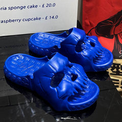 Personalized Skull Design Halloween Slippers Bathroom Indoor Outdoor Funny Slides Beach Shoes - ProTrendyz