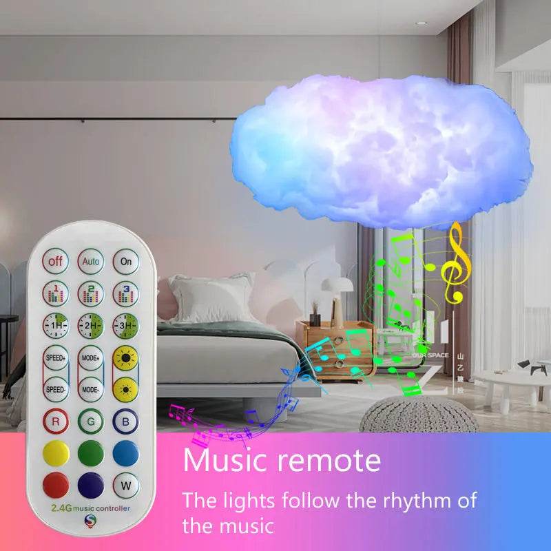 USB Cloud Light APP Control Music Synchronization 3D RGBIC Ambient Light Lightning Simulation Clouds Bedroom Room Light - ProTrendyz