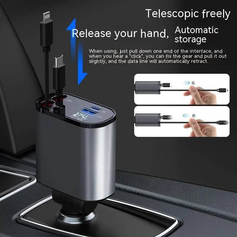 Metal Car Charger 100W Super Fast Charging Car Cigarette Lighter USB And TYPE-C Adapter US - ProTrendyz
