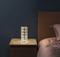 Nordic Crystal Lamp USB Table Lamps Bedroom Touch Dimming Atmosphere Diamond Night Light Rose Projector Lamp Decor - ProTrendyz