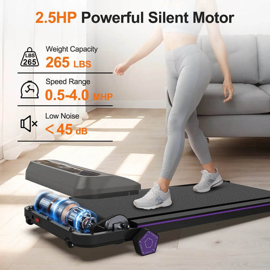 Walking Pad Under Desk Treadmill For Home Office -2.5HP Walking Treadmill 0.5-4MPH Capacity Treadmill For Walking Running Remote Control Batteries US - ProTrendyz