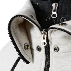 Men's Zip UP Hooded Jacket Fake Two Piece Sports Cardigan Casual Slim Sweatshirt Jacket - ProTrendyz
