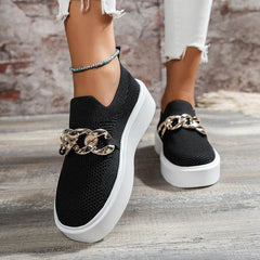 Chain Flats Shoes Women Breathable Mesh Shoes - ProTrendyz