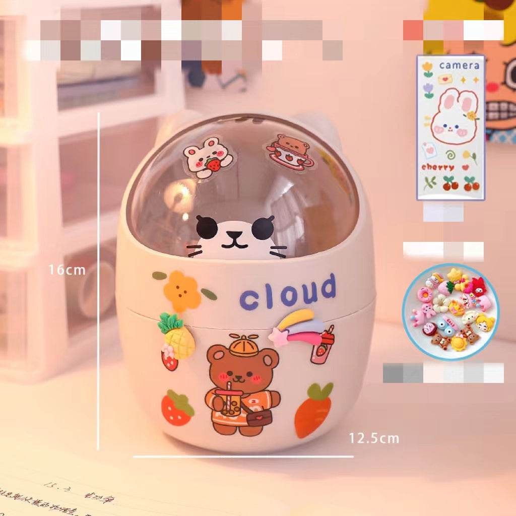 Desktop Trash Can Desk Organizer Bucket Office Mini Bear Trash Can - ProTrendyz