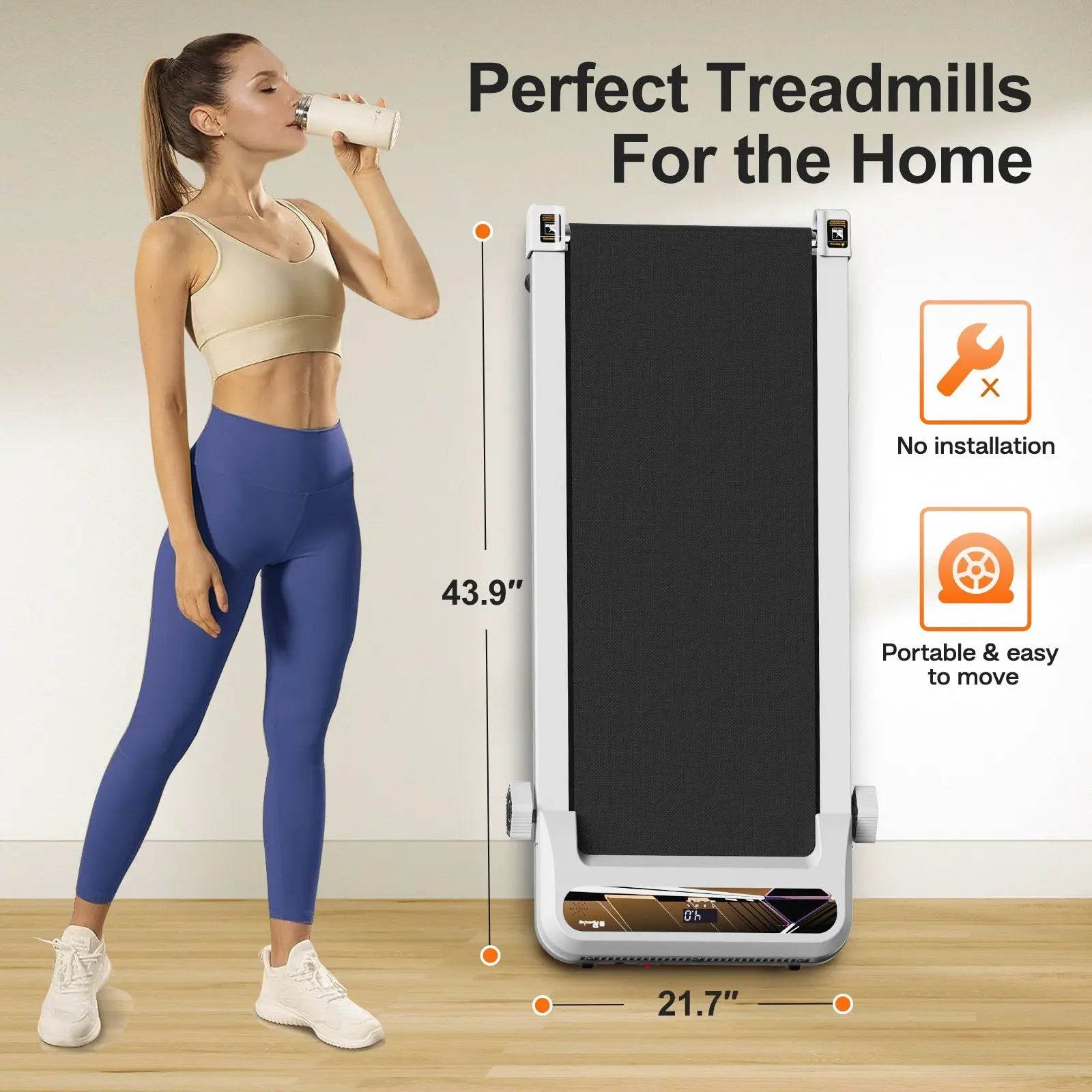 Walking Pad Under Desk Treadmill For Home Office -2.5HP Walking Treadmill 0.5-4MPH Capacity Treadmill For Walking Running Remote Control Batteries US - ProTrendyz