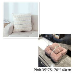 Simple Luxury Striped Velvet Pillow Cover Pillow Cushion Cover Pillow Case Covers for Sofa Flannel Velvet Sofa Cushion Cover - ProTrendyz