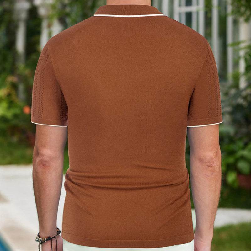Short-sleeved Polo Shirt Summer Button Lapel Top Fashion Business Men's Clothing - ProTrendyz
