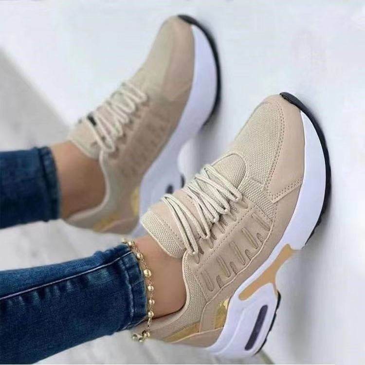 Lace Up Sneakers Women Wedge Heel Running Sports Shoes - ProTrendyz