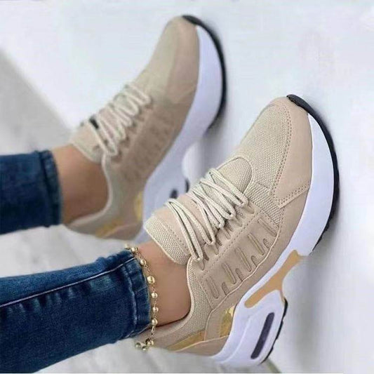 Lace Up Sneakers Women Wedge Heel Running Sports Shoes - ProTrendyz