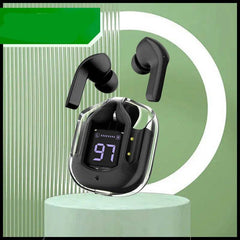 New Mini Transparent Wireless Bluetooth Headset Digital Display ENC Noise Reduction True Wireless Sports Music - ProTrendyz
