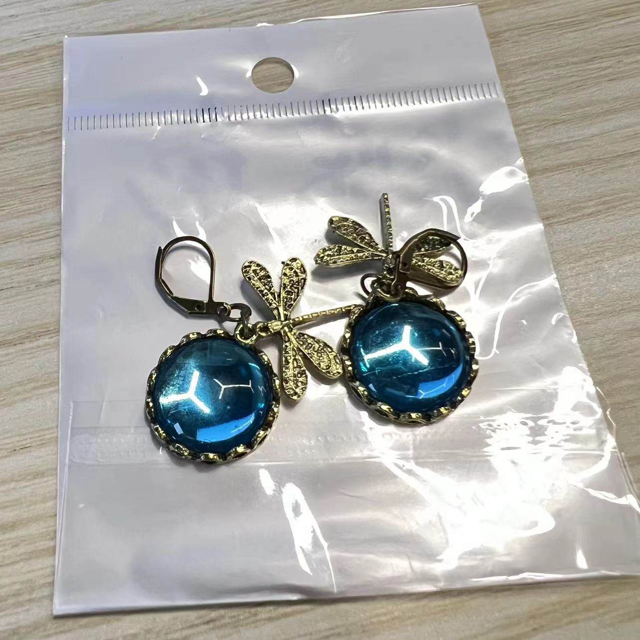 Fashion Jewelry Women's Earrings Hanging Vintage Dragonfly Pendant Earring Boho Chakra Blue Moonstone Drop Earrings For Women Wedding Charm Ethnic Jewellery - ProTrendyz