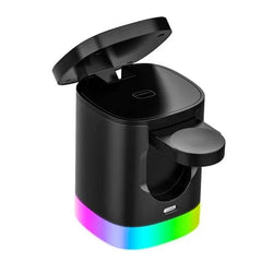 3 In 1 Magnetic Wireless Fast Charger For Smart Phone RGB Ambient Light Charging Station For Airpods IWatch - ProTrendyz