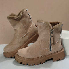 Thick Plush Snow Boots Women Faux Suede Non-slip Winter Shoes - ProTrendyz