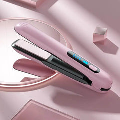 Wireless Hair Straightener Flat Iron Mini 2 IN 1 Roller USB 5000mAh Max 200 Degree Portable Cordless Curler 4 Levels Dry And Wet Uses - ProTrendyz