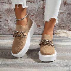 Chain Flats Shoes Women Breathable Mesh Shoes - ProTrendyz
