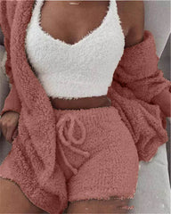 3 Pieces Of Fashionable Ladies Plush Home Clothes - ProTrendyz