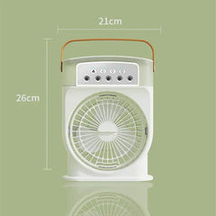 Portable USB Air Conditioner Cooling Fan With 5 Sprays 7 Color Light 600ML Water Tank Spray Mist Air Cooler Humidifiers - ProTrendyz