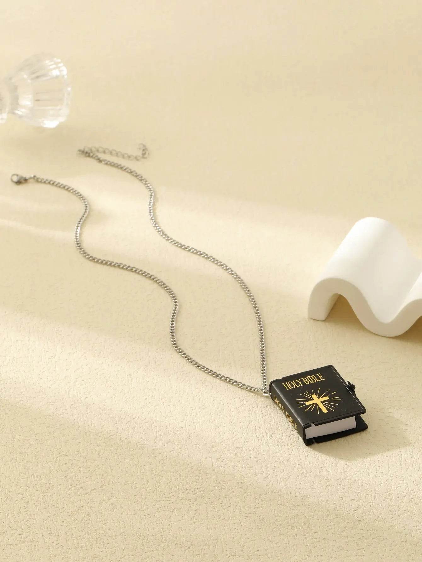Stainless Steel Necklaces For Men Women Cross Bible Verses Pendant Christian Jesus Baptism Gifts Fashion Jewelry - ProTrendyz