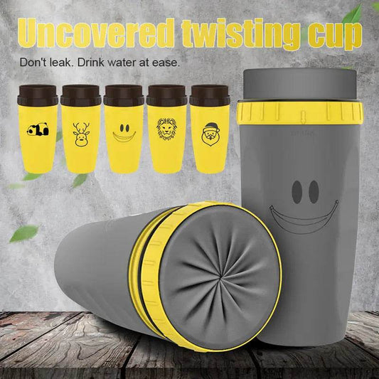 No Cover Twist Cup Travel Portable Cup Double Insulation Tumbler Straw Sippy Water Bottles Portable For Children Adults - ProTrendyz