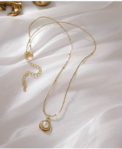 Temperament Retro Baroque Freshwater Pearl Necklace Titanium Steel Color Preservation - ProTrendyz