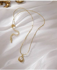 Temperament Retro Baroque Freshwater Pearl Necklace Titanium Steel Color Preservation - ProTrendyz