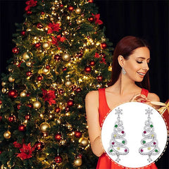 New Full Inlaid Colorful Zircon Christmas Tree Tassel Earrings Women's Fashion Personality Earrings Party Jewelry Christmas Gift - ProTrendyz