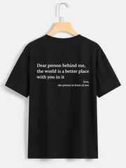 New Fashion Womens Letter T-Shirt Round Neck Short Sleeve Slogan Tee Top - ProTrendyz