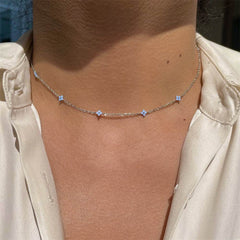Ins Style Fashion Blue Flower Necklace Vacation Beach Travel Spring Summer Jewelry - ProTrendyz