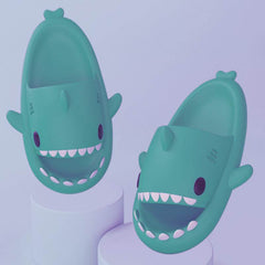 Adult's Slippers Indoor Outdoor Funny Shark Cartoon - ProTrendyz