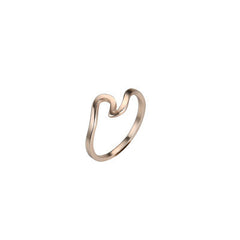 Simple Wavy Couple Ring Foreign Trade Creative Glossy Geometric Ring Tanabata Gift - ProTrendyz