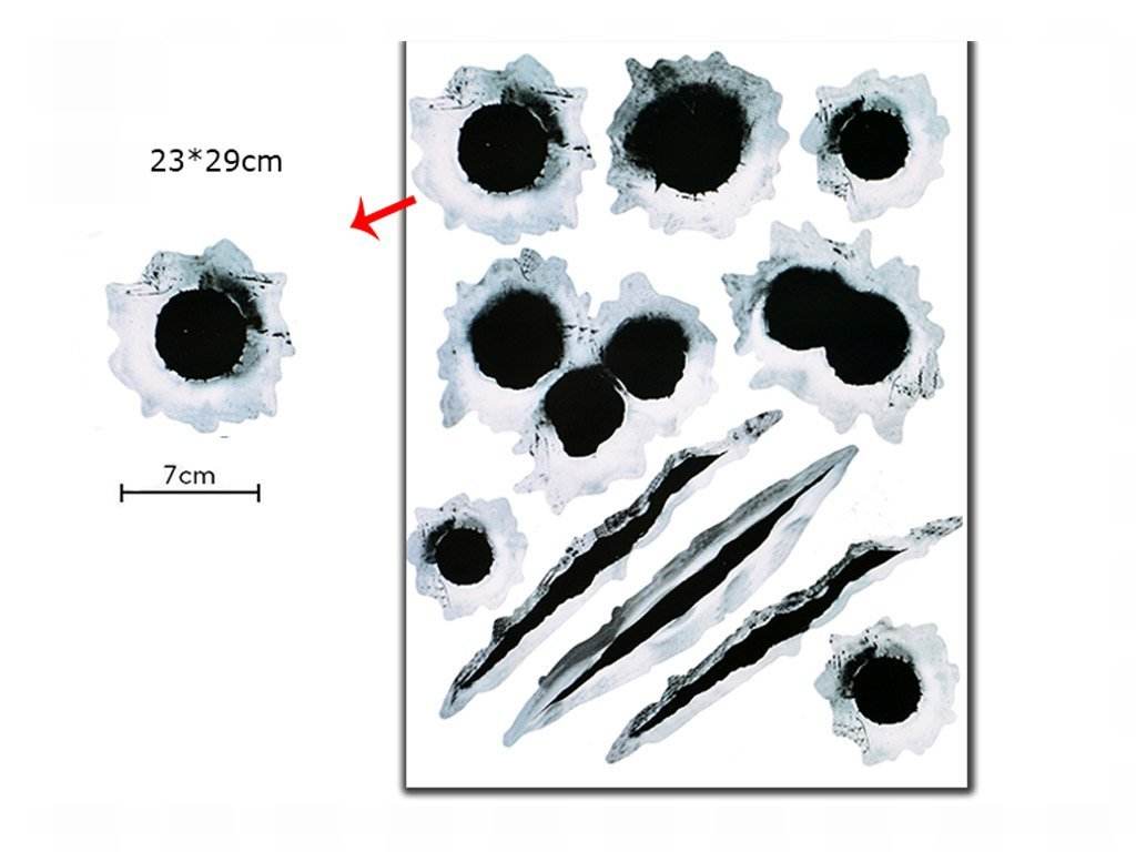Simulation Bullet Hole Car Sticker, Car Bullet Hole Crack Car Sticker - ProTrendyz