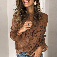 Hollow lace shirt womens clothing - ProTrendyz