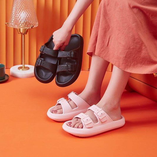 Platform Slippers Women's Summer Buckle Home Shoes Fashion Outdoor Wear Soft Bottom Sandals - ProTrendyz