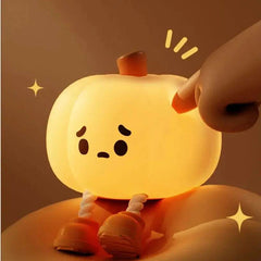 Home Decor Halloween Pumpkin Night Light Cute Soft Silicone Lamp Touch Dimmable Rechargeable Bedside Decor Light Kids Gifts Halloween Decorations - ProTrendyz
